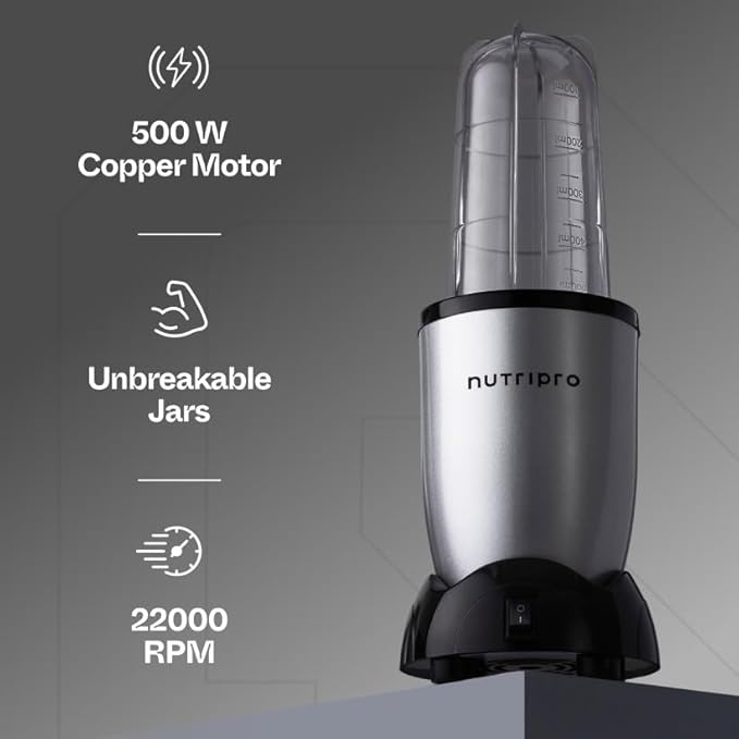 Juicer Mixer Grinder - Smoothie Maker - 500 Watts (2 Jars & 1 Blade, Silver)