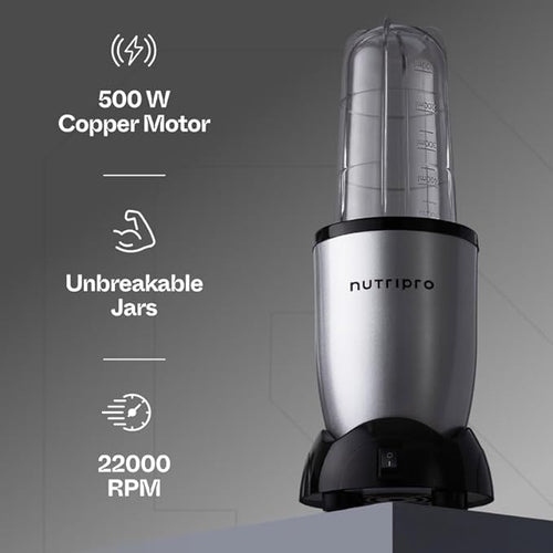 Juicer Mixer Grinder - Smoothie Maker - 500 Watts (2 Jars & 1 Blade, Silver)